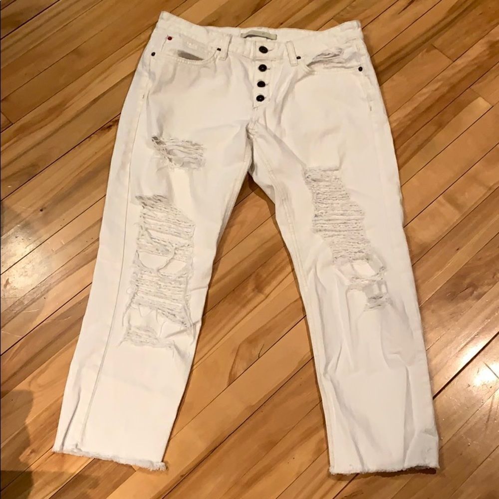 Joe’s Jeans The Sawyer Crop white distressed jeans